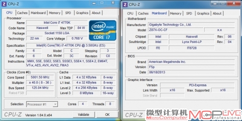 在技嘉Z87X-OC主板的协助下，Core i7 470K在风冷散热环境也可向5GHz发起冲刺。