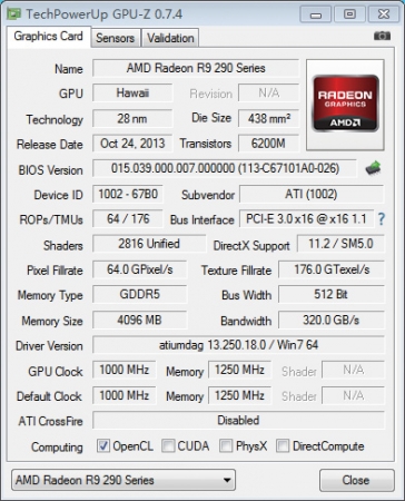 R9 290X的GPU-Z信息